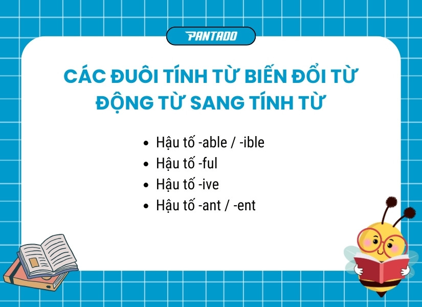 Các đuôi tính từ biến đổi từ động từ