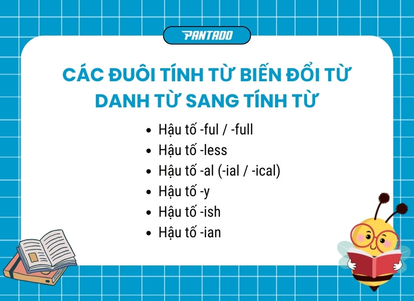 Các đuôi tính từ biến đổi từ danh từ