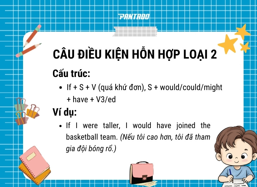 Cấu trúc câu điều kiện hỗn hợp loại 2