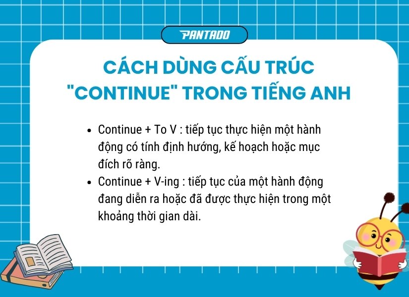 Cách dùng cấu trúc “continue” trong tiếng Anh