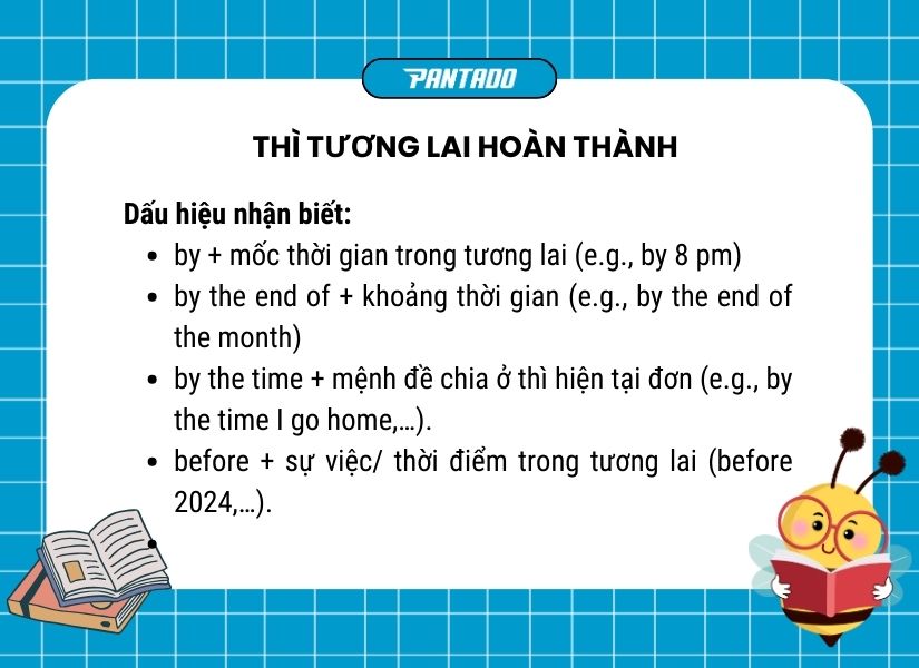 Dấu hiệu nhận biết các thì - thì tương lai hoàn thành