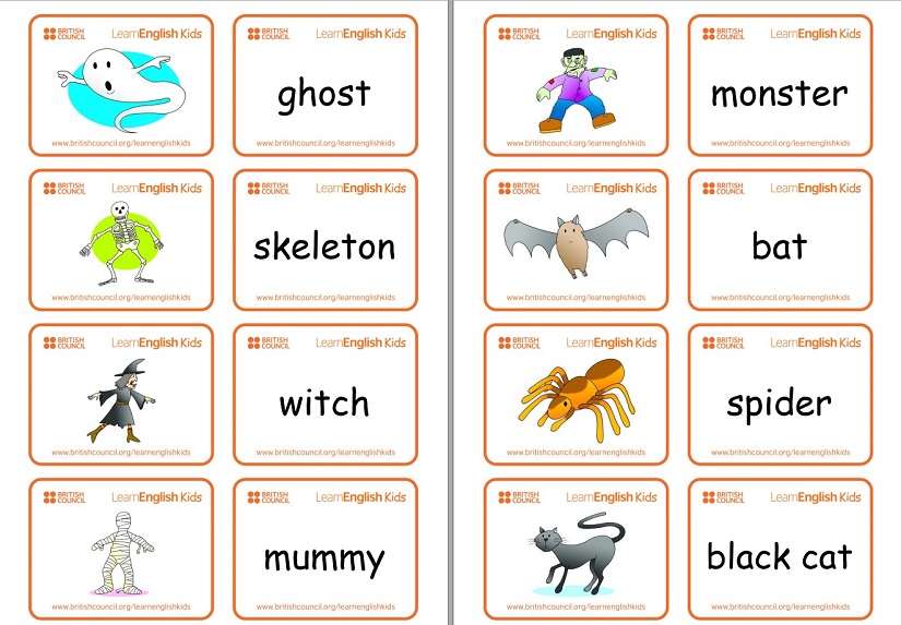 Flashcards từ vựng về Halloween