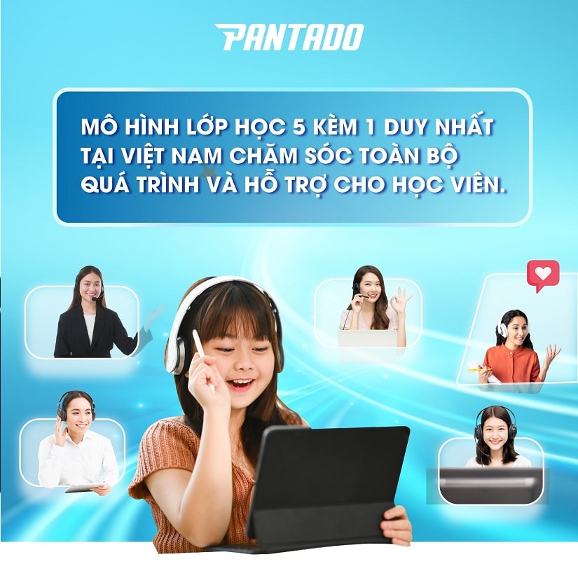 Khóa học tiếng Anh trực tuyến 1 kèm 1 tại Pantado