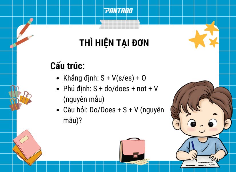 Cấu trúc ngữ pháp thì hiện tại đơn