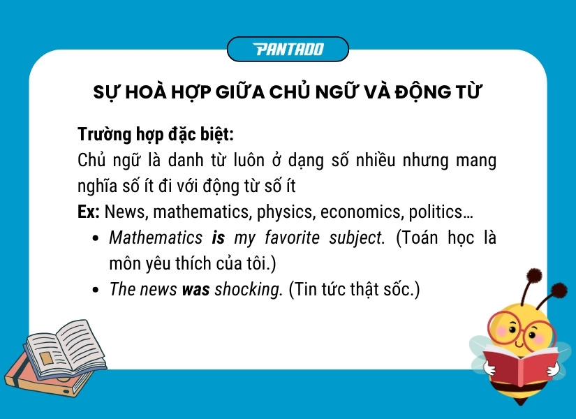 Lưu ý trường hợp đặc biệt trong sự hoà hợp giữa chủ ngữ và động từ