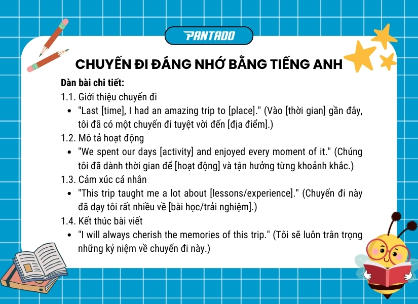 Dàn ý chi tiết viết về chuyến đi đáng nhớ bằng tiếng Anh