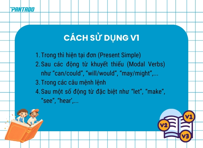 Cách sử dụng V1 trong tiếng Anh