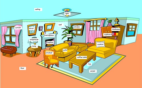 từ vựng tiếng Anh về đồ dùng trong phòng khách