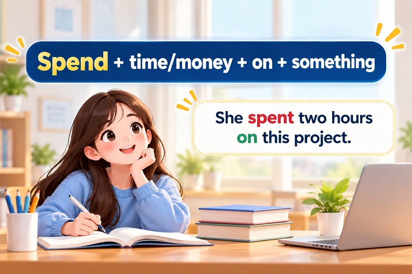 Cấu trúc Spend + time/money + on + something