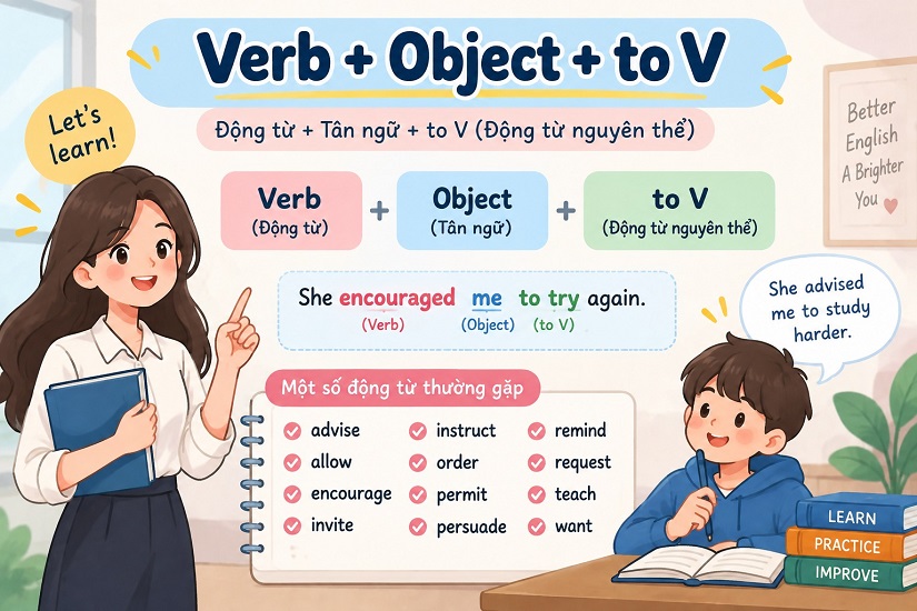 Cấu trúc Verb + Object + to V