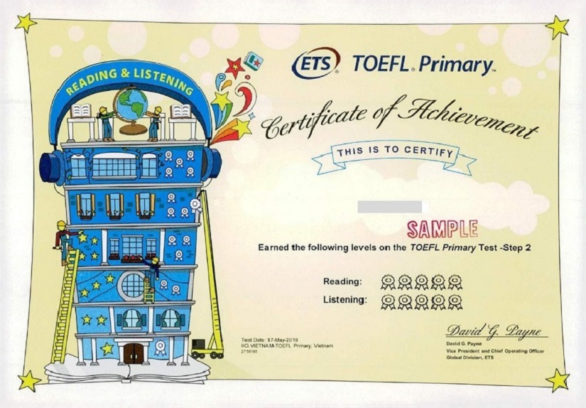 Chứng chỉ TOEFL Primary cho trẻ em 
