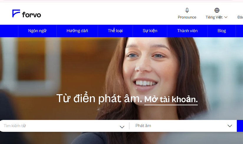 Công cụ học tiếng Anh Forvo