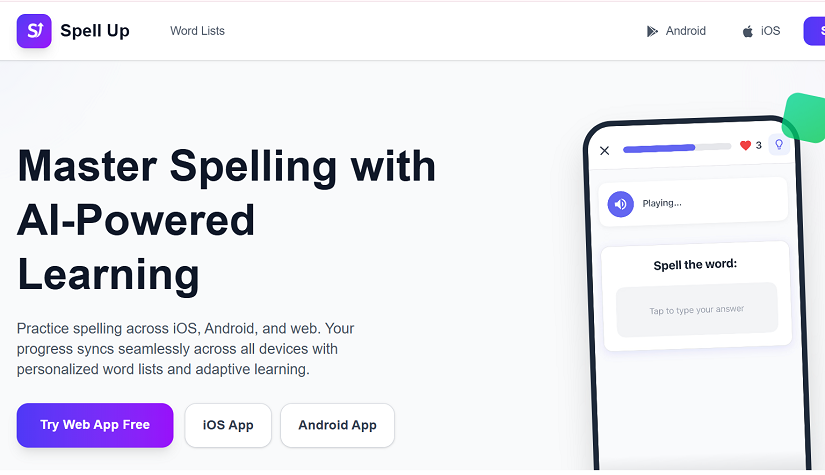 Công cụ học tiếng Anh Spell Up