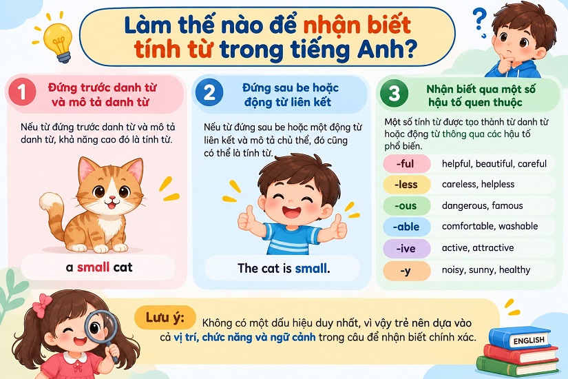 Cách nhận biết tính từ trong tiếng Anh bằng hậu tố