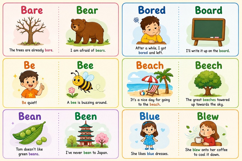 Những cặp từ đồng âm trong tiếng Anh
