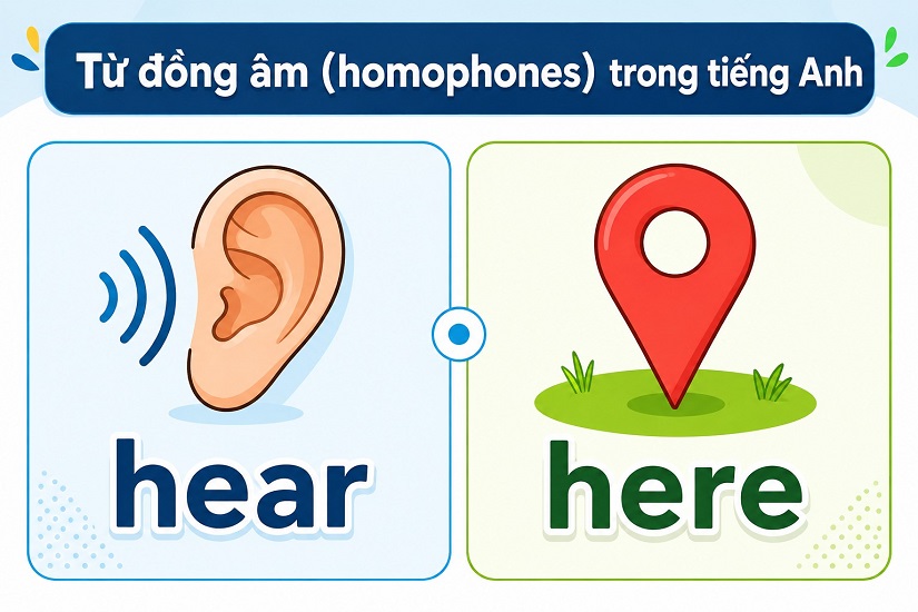 Từ đồng âm có phát âm giống nhau nhưng cách viết và ý nghĩa khác nhau