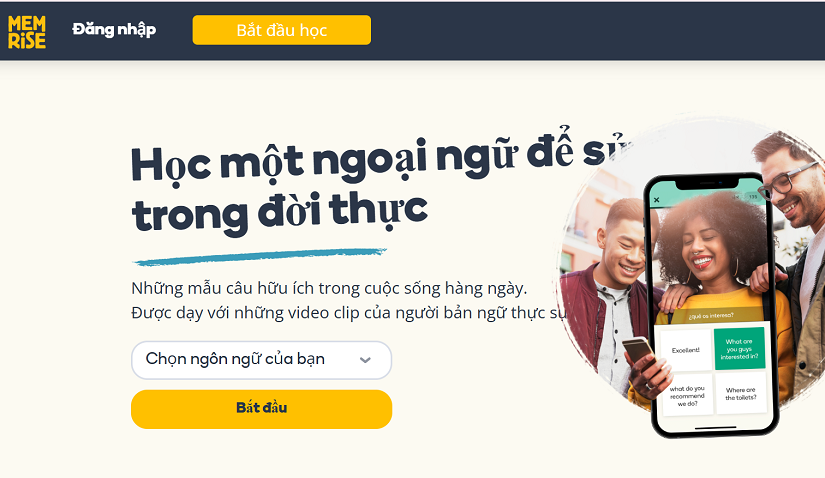 Memrise là ứng dụng học ngoại ngữ cung cấp đa dạng nội dung học
