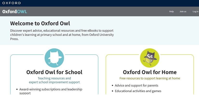 Website học tiếng Anh Oxford Owl