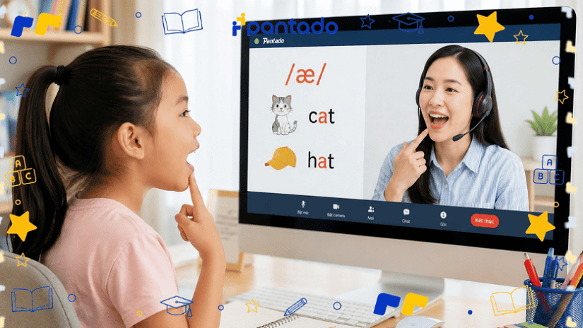 Bé được luyện phát âm chuẩn người bản xứ