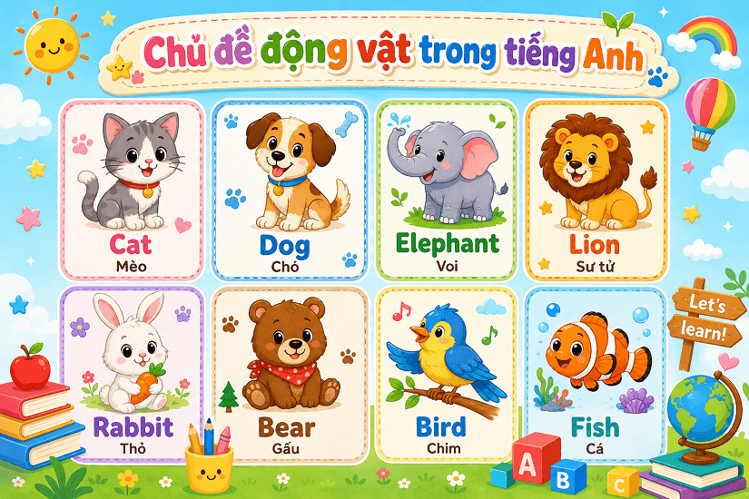 Chủ đề về động vật quen thuộc được bé yêu thích