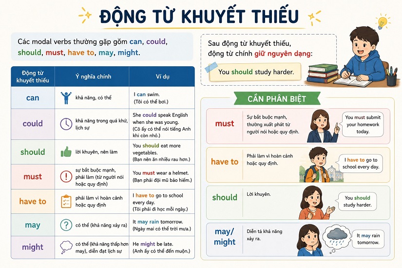Động từ khuyết thiếu trong tiếng Anh