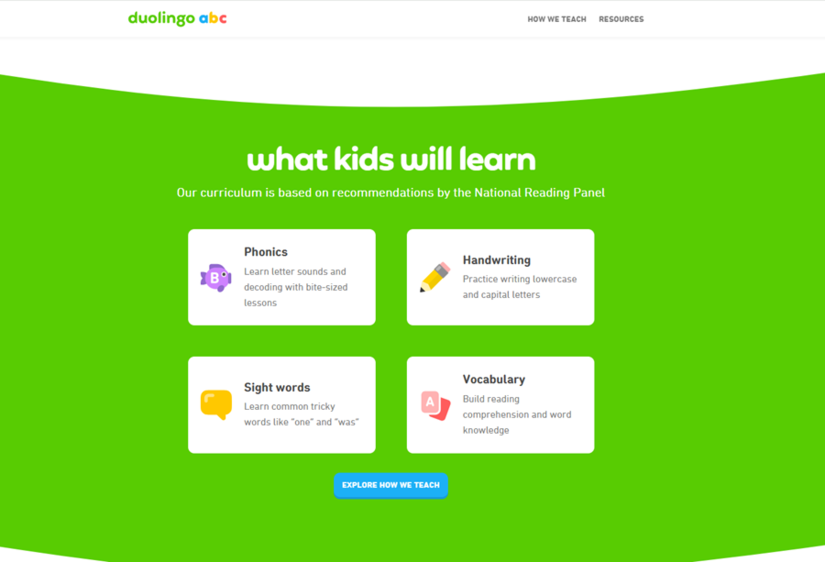 Duolingo ABC dành cho trẻ mởi tập đọc tiếng Anh