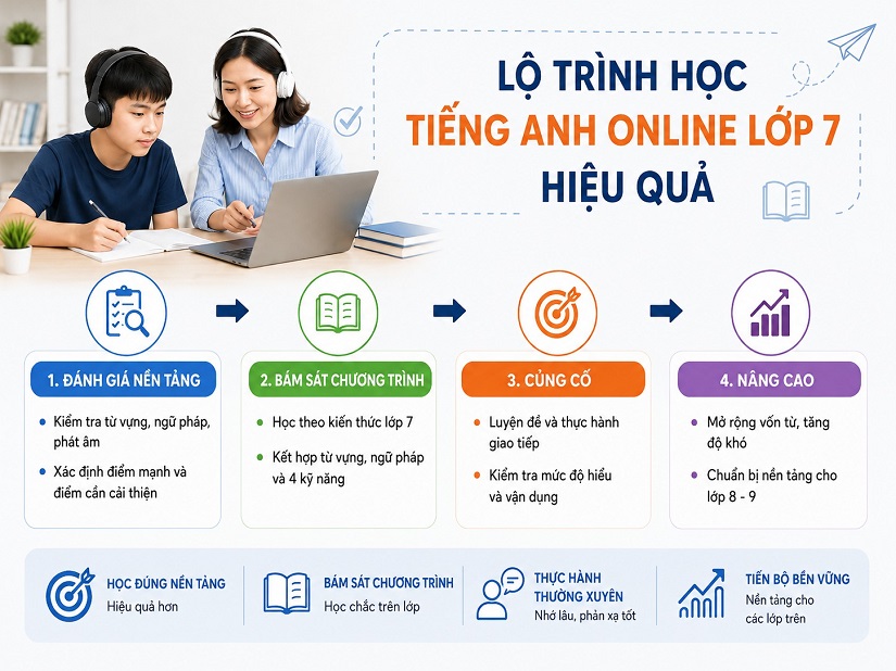 Lộ trình học tiếng Anh lớp 7 hiệu quả