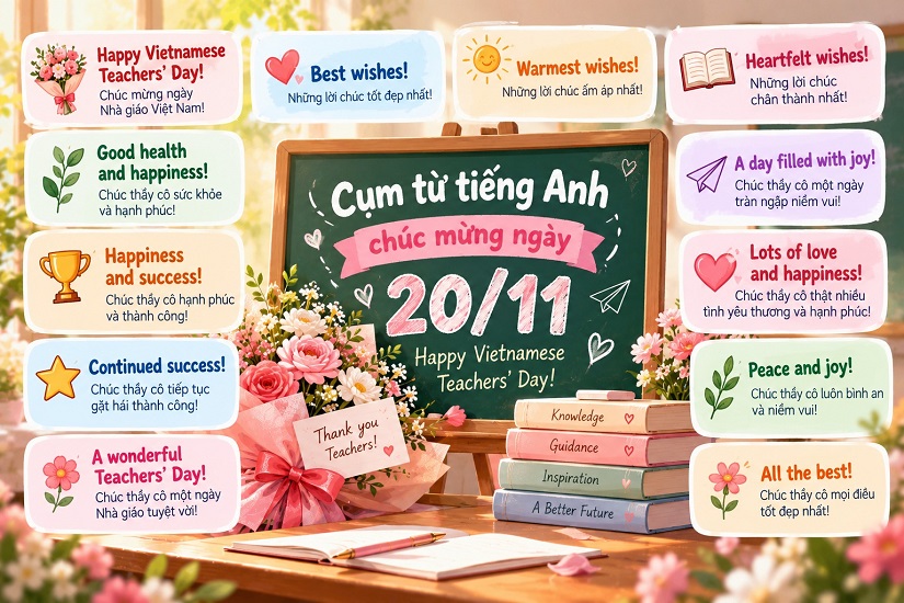 Cụm từ tiếng Anh để chúc mừng ngày 20/11