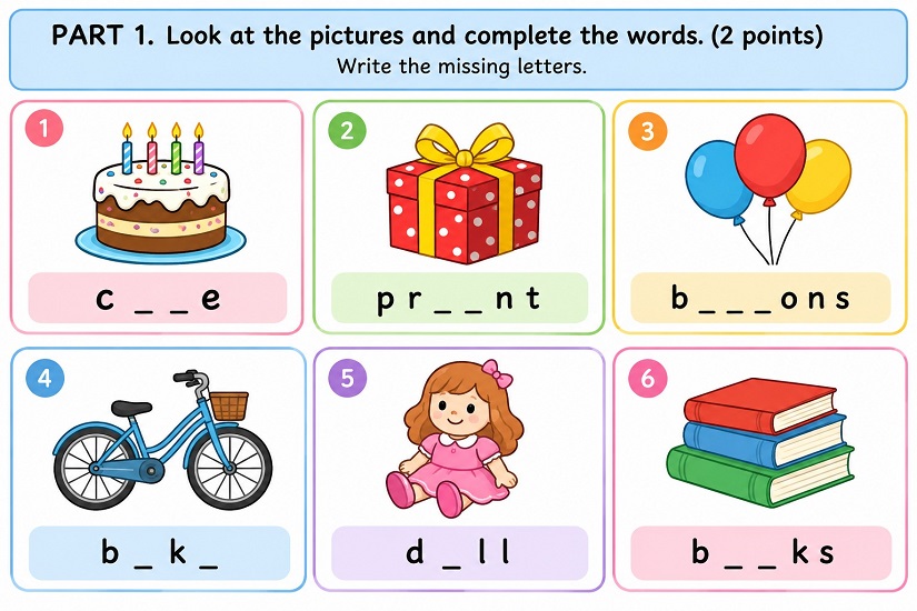 Đề thi giữa kỳ 1 lớp 4 global success