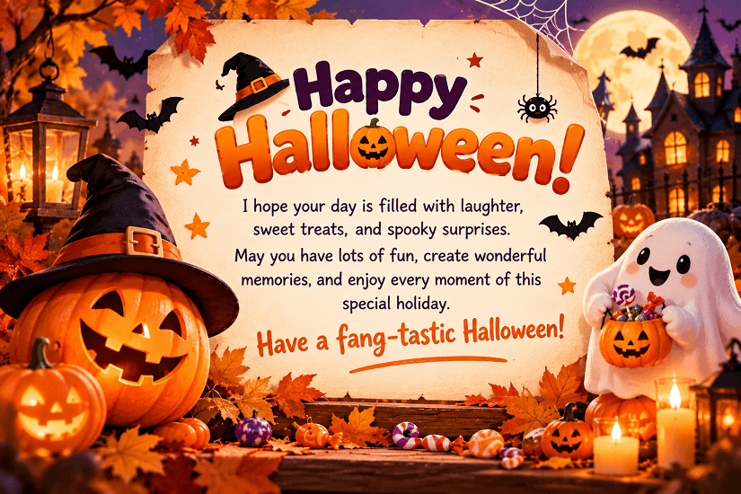 Mẫu viết thiệp Halloween gửi bạn bè thân thiết