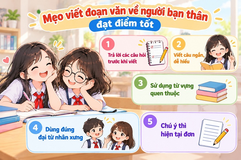 Mẹo viết đoạn văn về người bạn thân