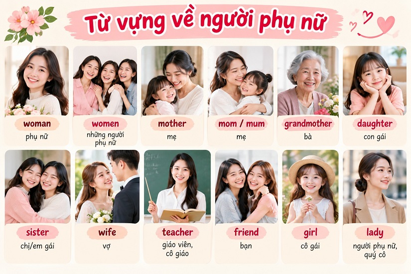 Từ vựng tiếng Anh về người phụ nữ
